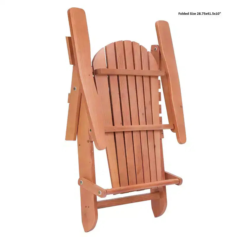 Grand Collection Folding Large Size Adirondack Chair Pine Wood, Walnut