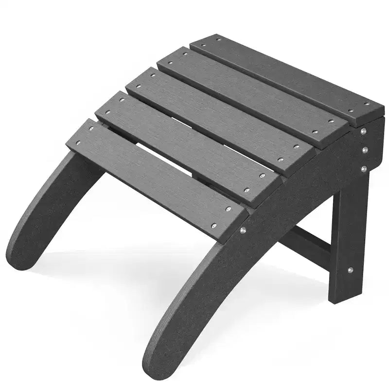 Folding Adirondack Ottoman Set of 2, Weatherproof HDPE Footrest, 18''W18.7''D14.1''H, 200LBS Capacity for Patio