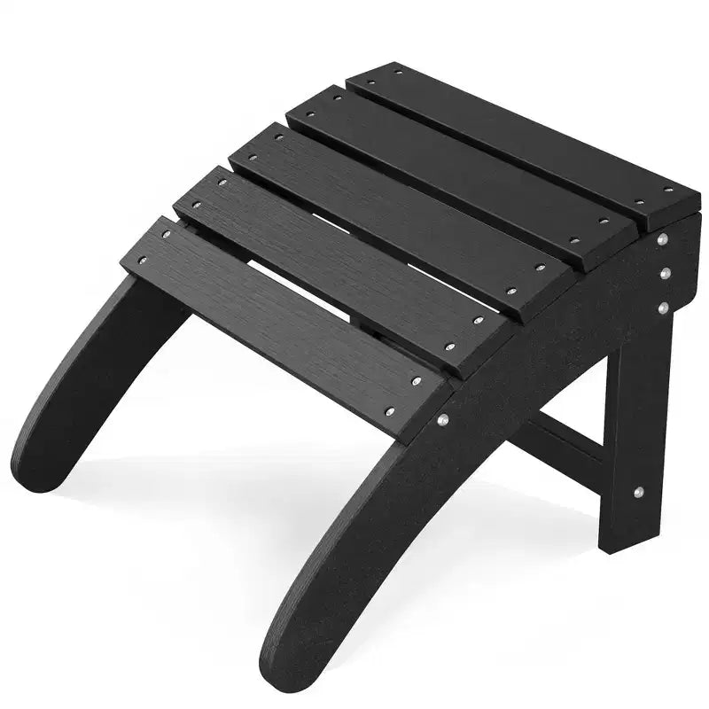 Folding Adirondack Ottoman Set of 2, Weatherproof HDPE Footrest, 18''W18.7''D14.1''H, 200LBS Capacity for Patio