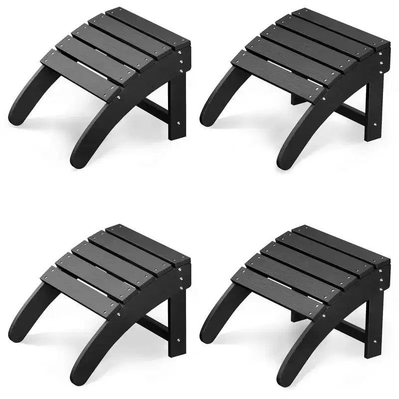Folding Adirondack Ottoman Set of 2, Weatherproof HDPE Footrest, 18''W18.7''D14.1''H, 200LBS Capacity for Patio