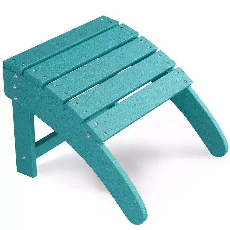 Folding Adirondack Ottoman Set of 2, Weatherproof HDPE Footrest, 18''W18.7''D14.1''H, 200LBS Capacity for Patio