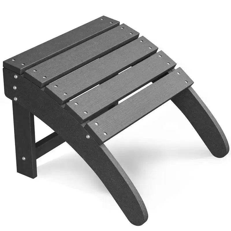 Folding Adirondack Ottoman Set of 2, Weatherproof HDPE Footrest, 18''W18.7''D14.1''H, 200LBS Capacity for Patio