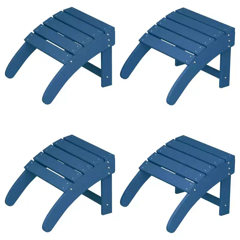 Folding Adirondack Ottoman Set of 2, Weatherproof HDPE Footrest, 18''W18.7''D14.1''H, 200LBS Capacity for Patio