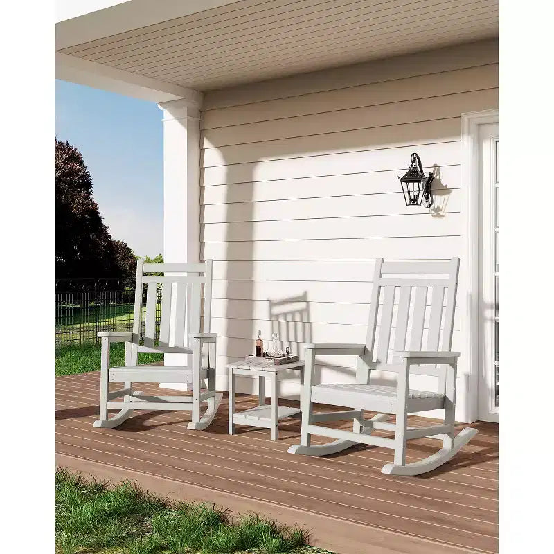18 Outdoor Adirondack Side Table, 2-Tier HDPE Weather Resistant, Square End Table for Patio Poolside Porch Deck
