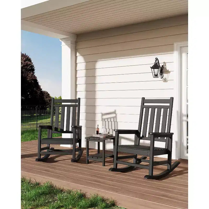 18 Outdoor Adirondack Side Table, 2-Tier HDPE Weather Resistant, Square End Table for Patio Poolside Porch Deck