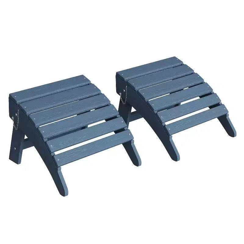 HDPE Folding Adirondack Ottoman - All-Weather Outdoor Footrest for Patio, Deck & Poolside (1-Piece, Standard Size)