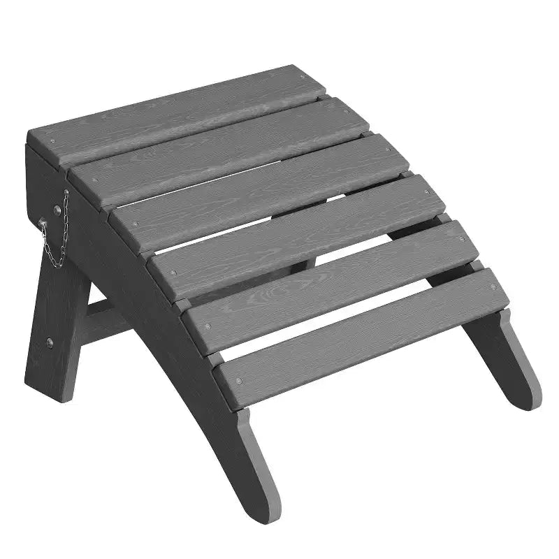 HDPE Folding Adirondack Ottoman - All-Weather Outdoor Footrest for Patio, Deck & Poolside (1-Piece, Standard Size)