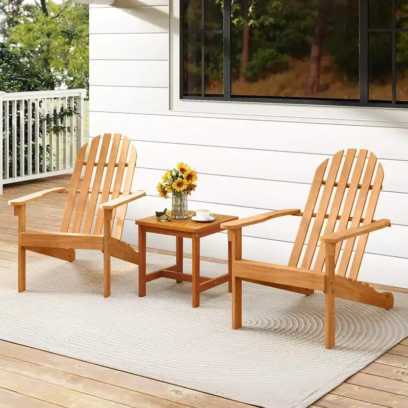 Costway 1/2/4 PCS Patio Adirondack Chair with Inclined Seat High Backrest for Porch Backyard Poolside