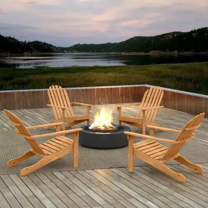Costway 1/2/4 PCS Patio Adirondack Chair with Inclined Seat High Backrest for Porch Backyard Poolside