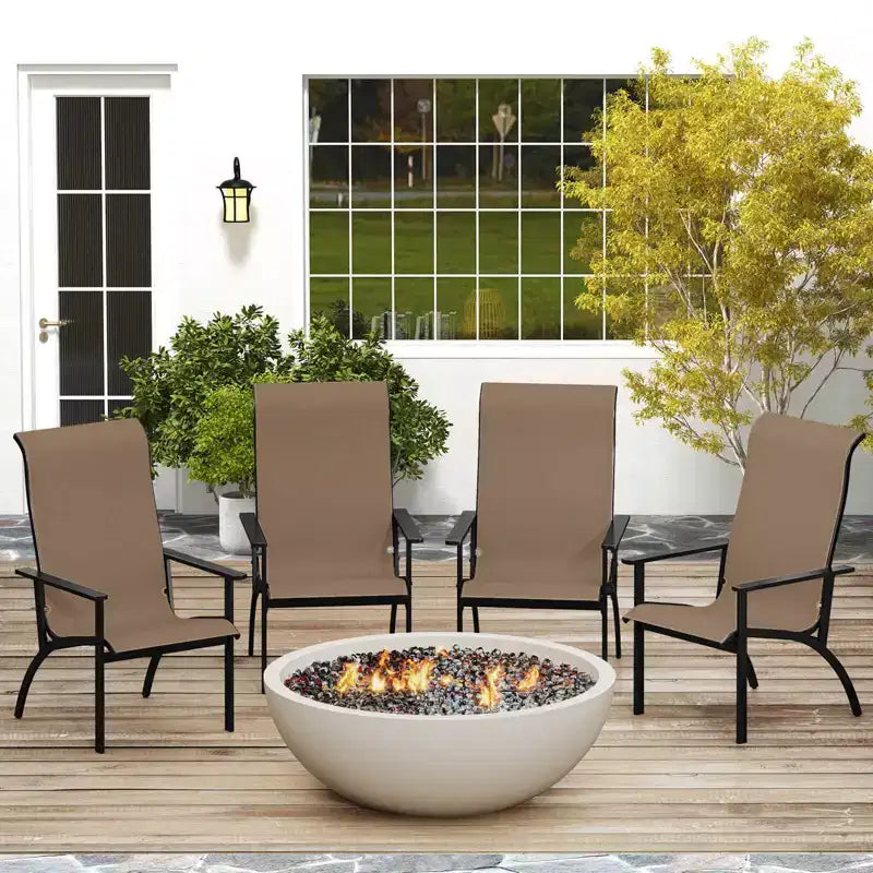 Costway 1/2/4PCS Adirondack Chair with 400 lbs Weight Capacity High Back and Metal Frame Outdoor