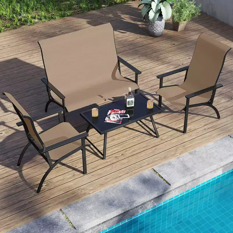 Costway 1/2/4PCS Adirondack Chair with 400 lbs Weight Capacity High Back and Metal Frame Outdoor