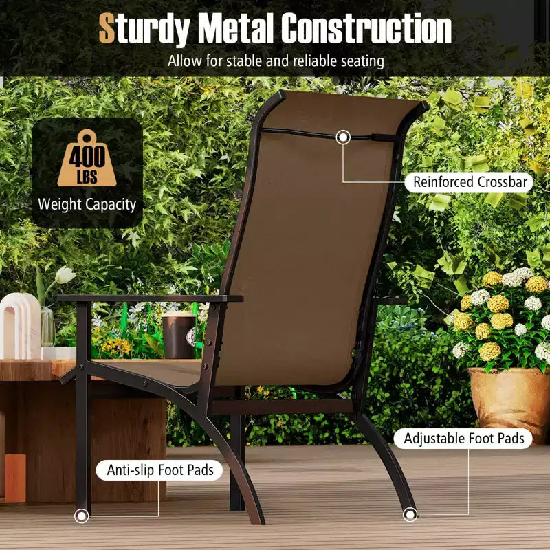 Costway 1/2/4PCS Adirondack Chair with 400 lbs Weight Capacity High Back and Metal Frame Outdoor