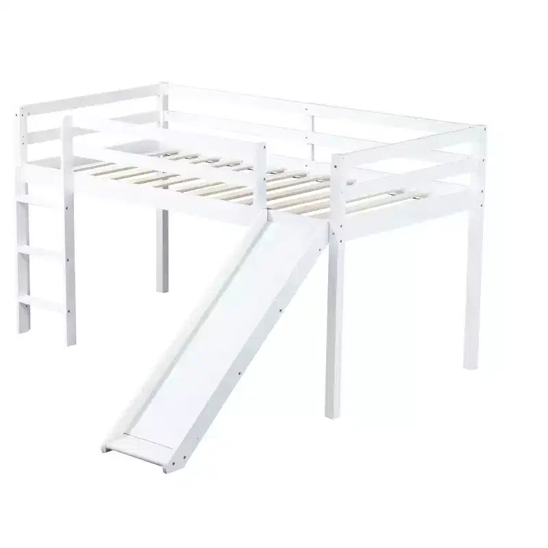 MAYEERTY King Bunk Bed Safety Rail Soft-Close Drawers Solid Rubberwood
