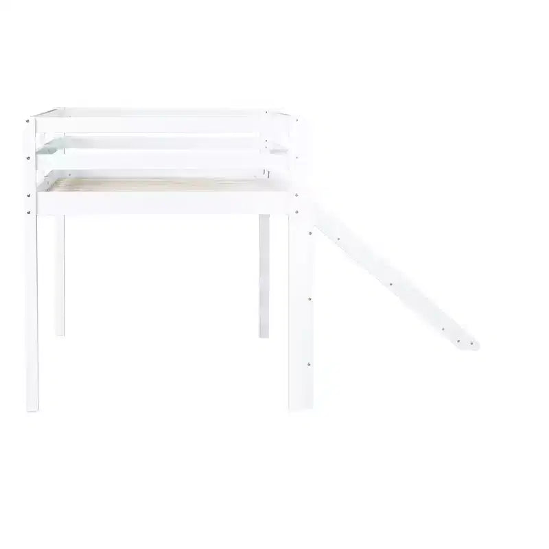 MAYEERTY King Bunk Bed Safety Rail Soft-Close Drawers Solid Rubberwood