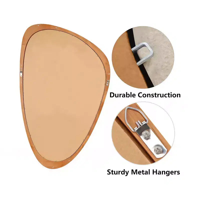 24 x 36 Modern Irregular Shape Wall Mirror, Decorative Accent Mirror for Home, Bathroom, Bedroom-Panipeachy