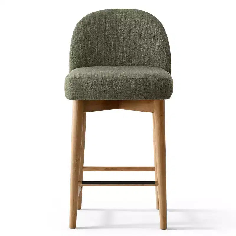 Set of 4 Modern Linen Upholstered Counter Height Bar Stools, 25.5 Kitchen Island Chairs withSolid Wood Legs for Dining or Kitchen-Panipeachy