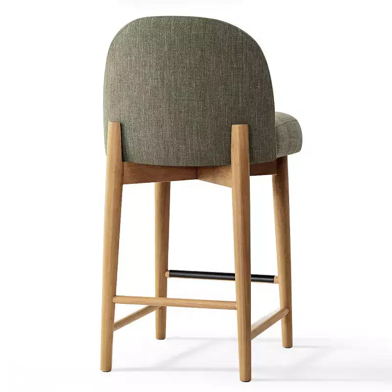 Set of 4 Modern Linen Upholstered Counter Height Bar Stools, 25.5 Kitchen Island Chairs withSolid Wood Legs for Dining or Kitchen-Panipeachy