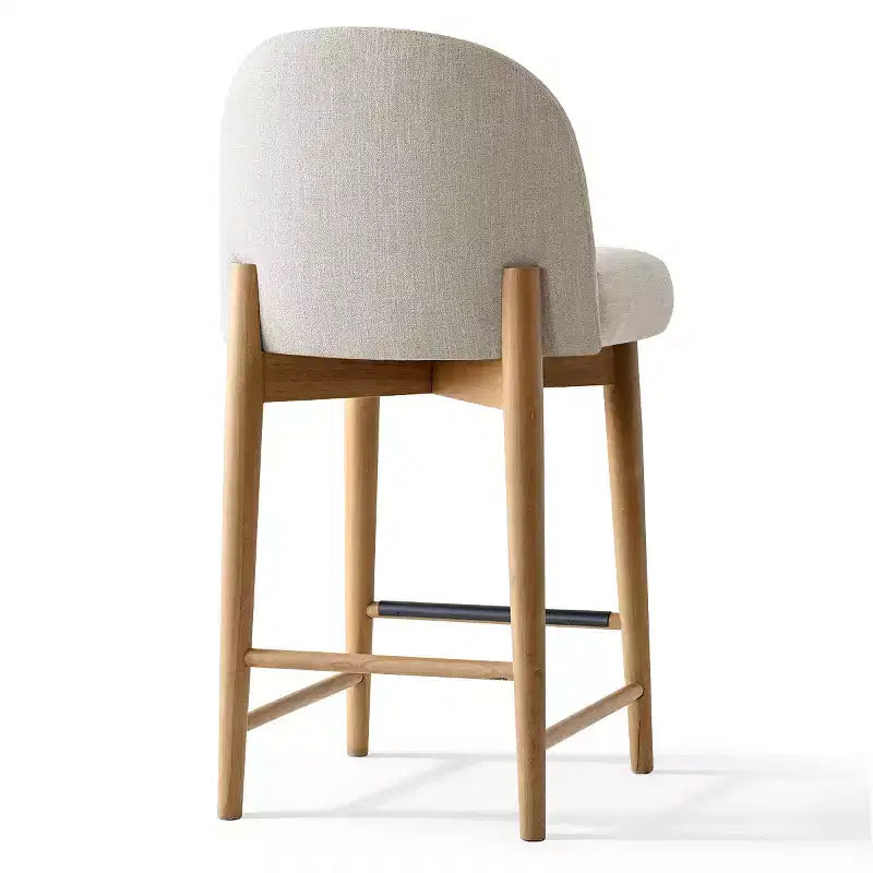 Set of 4 Modern Linen Upholstered Counter Height Bar Stools, 25.5 Kitchen Island Chairs withSolid Wood Legs for Dining or Kitchen-Panipeachy