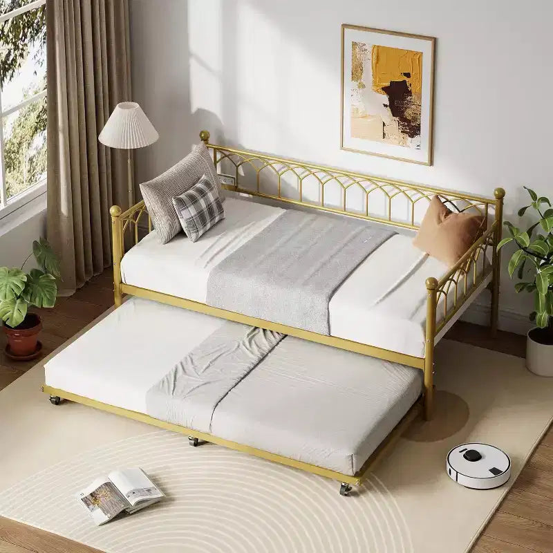 Twin Size Daybed with Metal Sofa Bed Frame, Space Saving