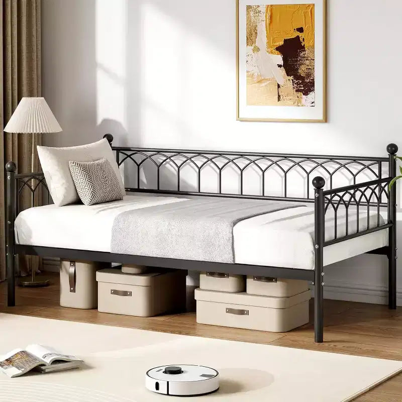 Twin Size Daybed with Metal Sofa Bed Frame, Space Saving