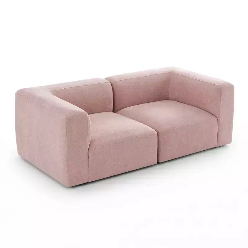 Modern 2-Seater Sectional Loveseat Sofa, Boucl Cloud Sofa with Deep Seats, Compact Sofa Couch for Small Living Spaces-Panipeachy