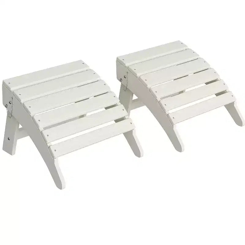 Folding Adirondack Ottoman, HDPE All Weather Outdoor Footstool, Adirondack Footrest for Porch, Backyard, Lawn, Only Foot Rest