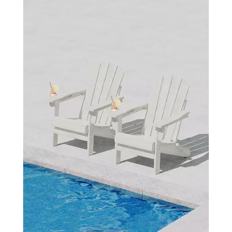 2 Pack Folding Adirondack Patio Chair,Durable HDPE,Wood Texture,All-Weather,380 lbs Capacity-Comfortable Outdoor Seat for Deck,Pool,Fire Pit,Backyard