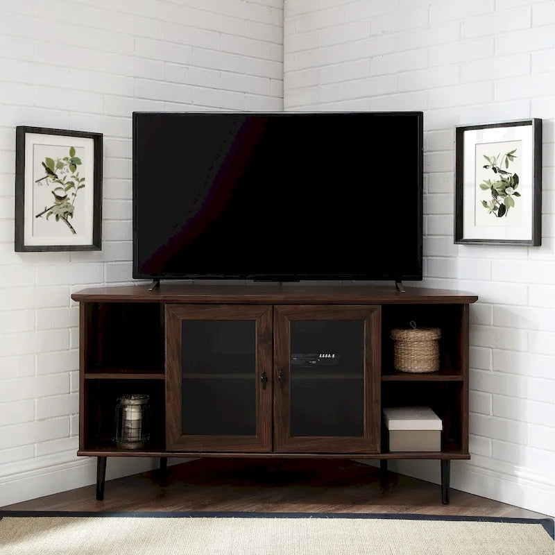Meuble TV d'angle Middlebrook avec porte vitrée de 48 pouces