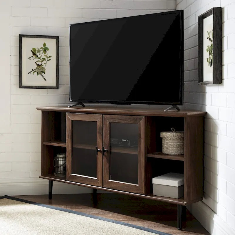 Meuble TV d'angle Middlebrook avec porte vitrée de 48 pouces