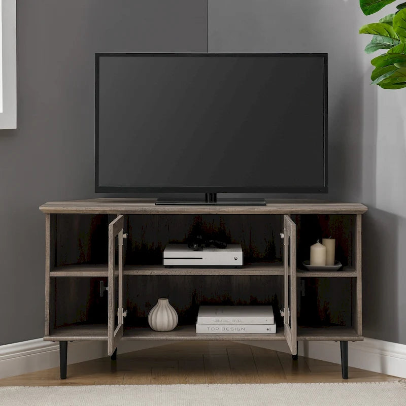 Meuble TV d'angle Middlebrook avec porte vitrée de 48 pouces