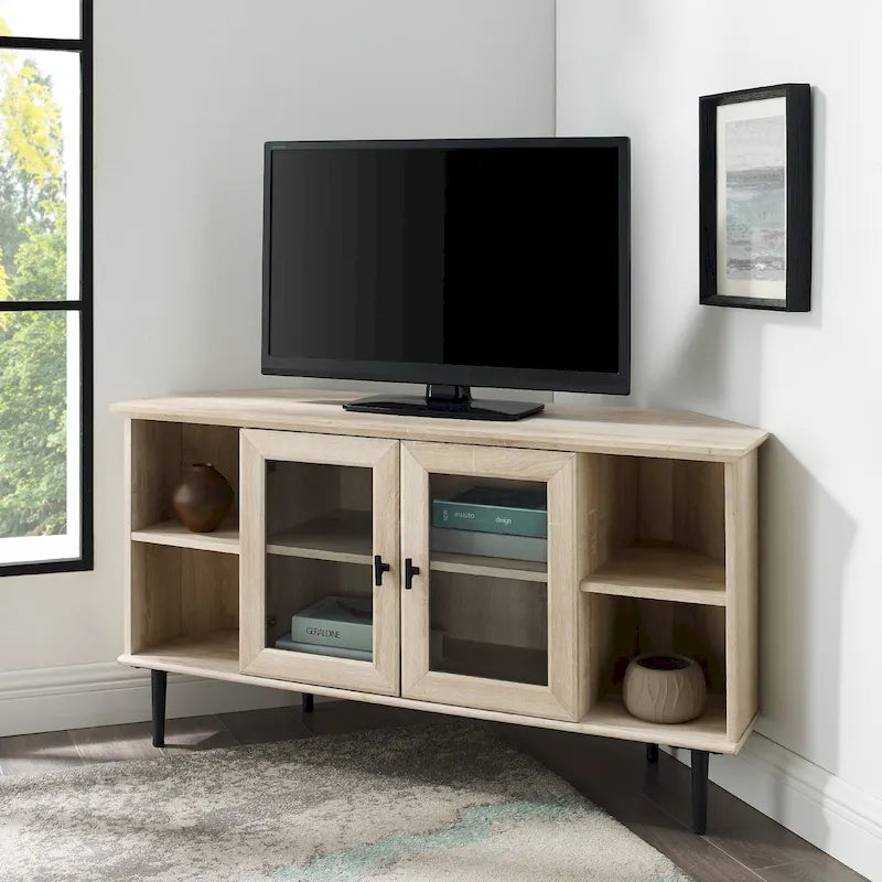 Meuble TV d'angle Middlebrook avec porte vitrée de 48 pouces