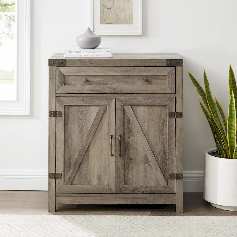Meuble d'appoint Middlebrook 30 pouces, style porte de grange rustique