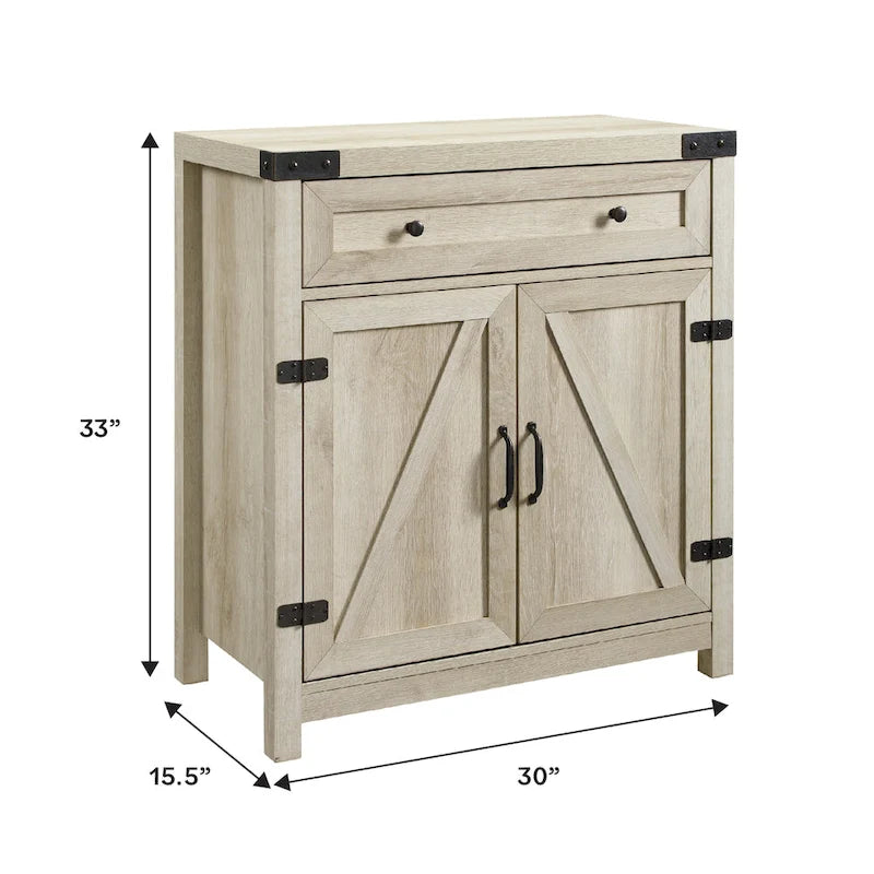 Meuble d'appoint Middlebrook 30 pouces, style porte de grange rustique