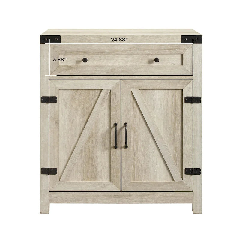 Meuble d'appoint Middlebrook 30 pouces, style porte de grange rustique