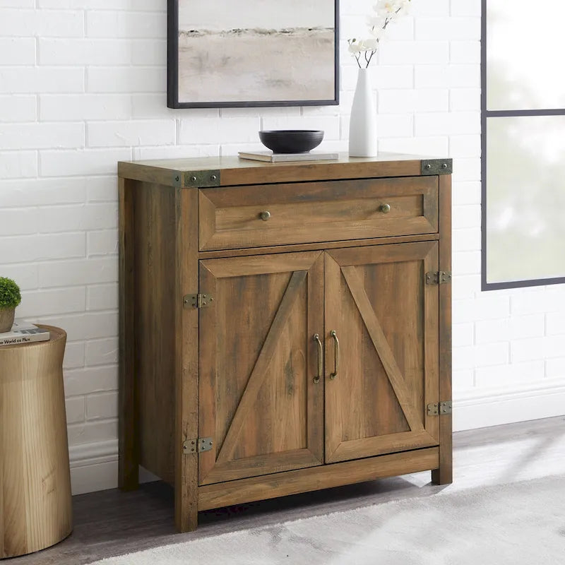 Meuble d'appoint Middlebrook 30 pouces, style porte de grange rustique