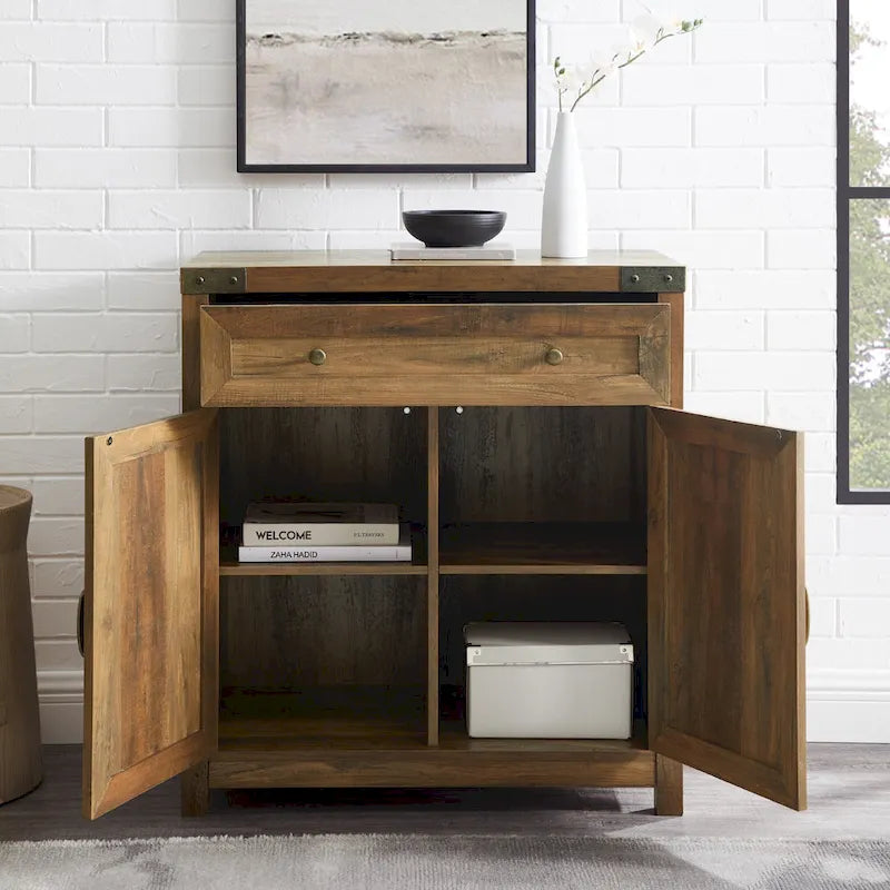 Meuble d'appoint Middlebrook 30 pouces, style porte de grange rustique