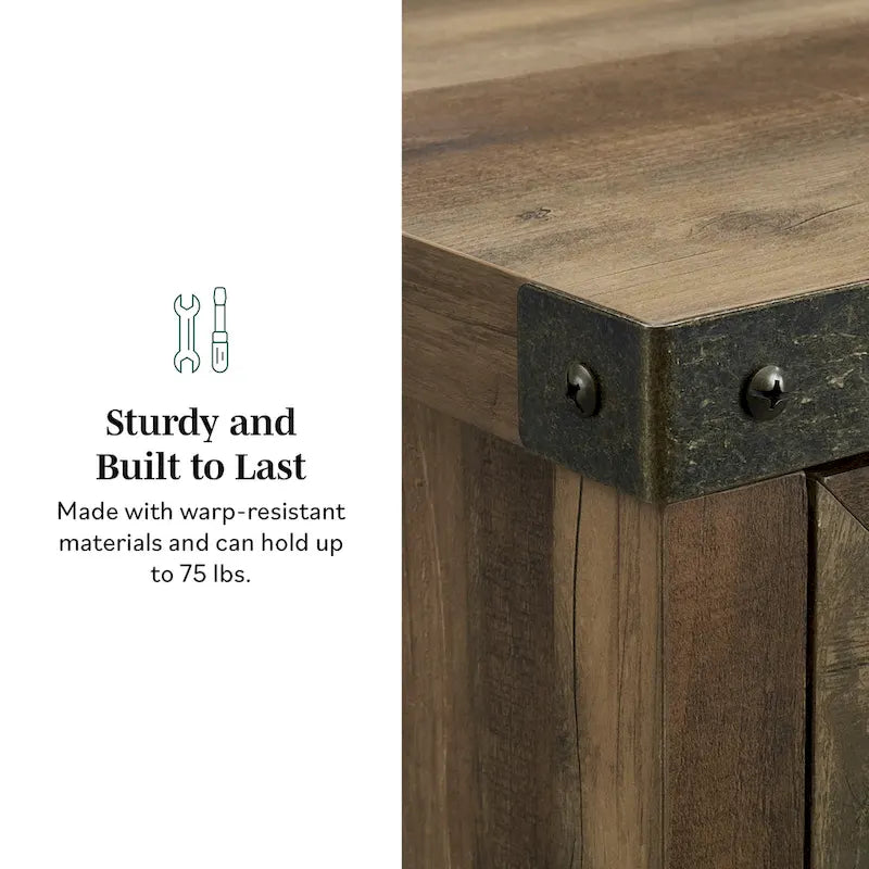 Meuble d'appoint Middlebrook 30 pouces, style porte de grange rustique