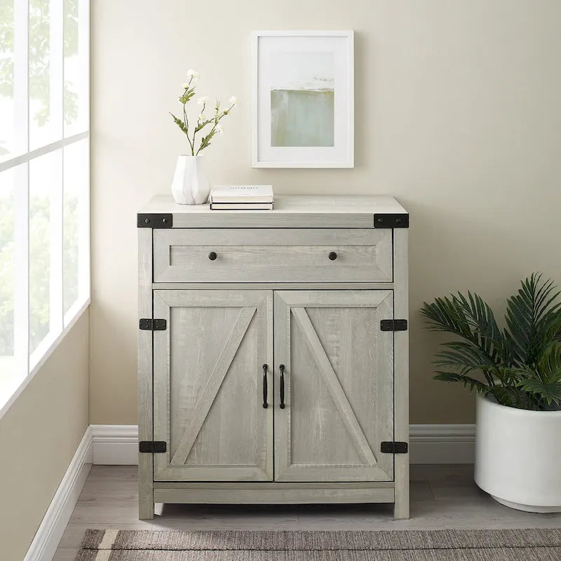 Meuble d'appoint Middlebrook 30 pouces, style porte de grange rustique