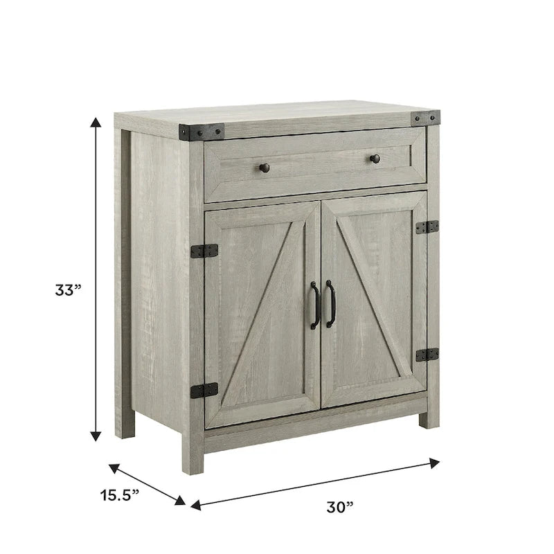 Meuble d'appoint Middlebrook 30 pouces, style porte de grange rustique