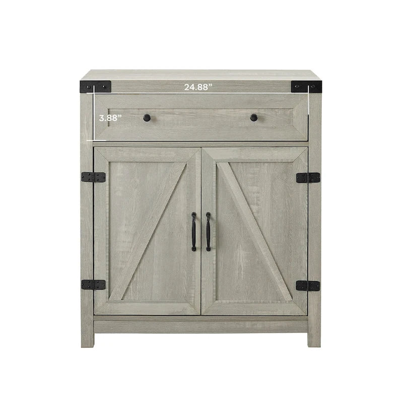 Meuble d'appoint Middlebrook 30 pouces, style porte de grange rustique