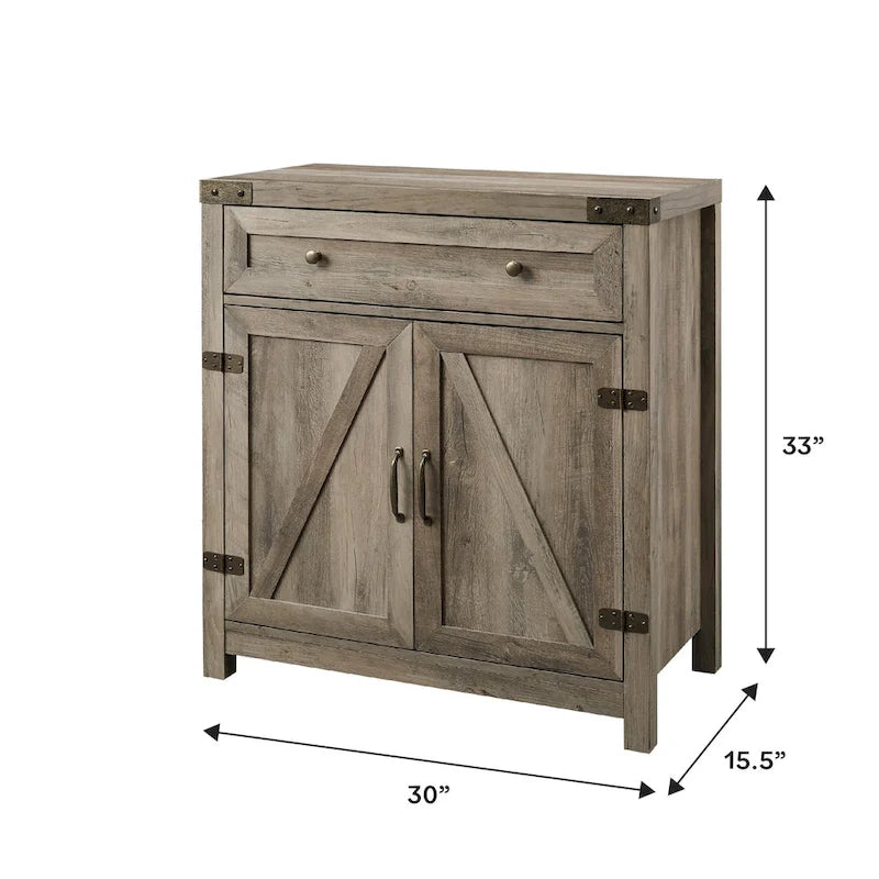 Meuble d'appoint Middlebrook 30 pouces, style porte de grange rustique