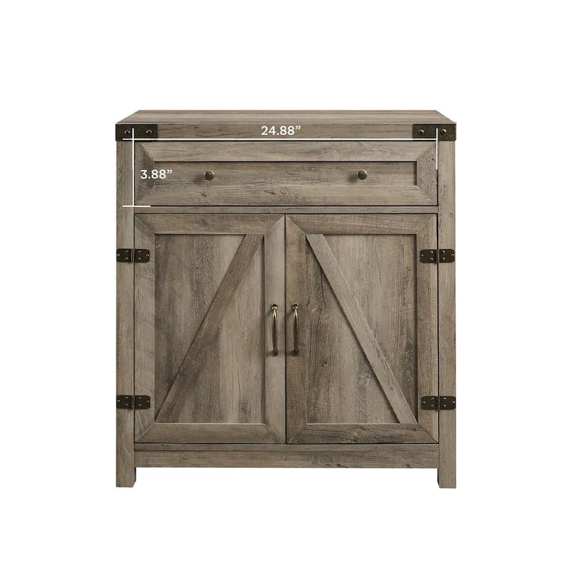 Meuble d'appoint Middlebrook 30 pouces, style porte de grange rustique
