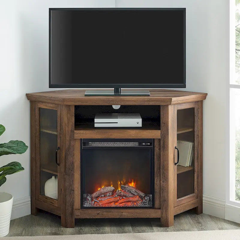 Meuble TV d'angle de 48 pouces avec cheminée Middlebrook