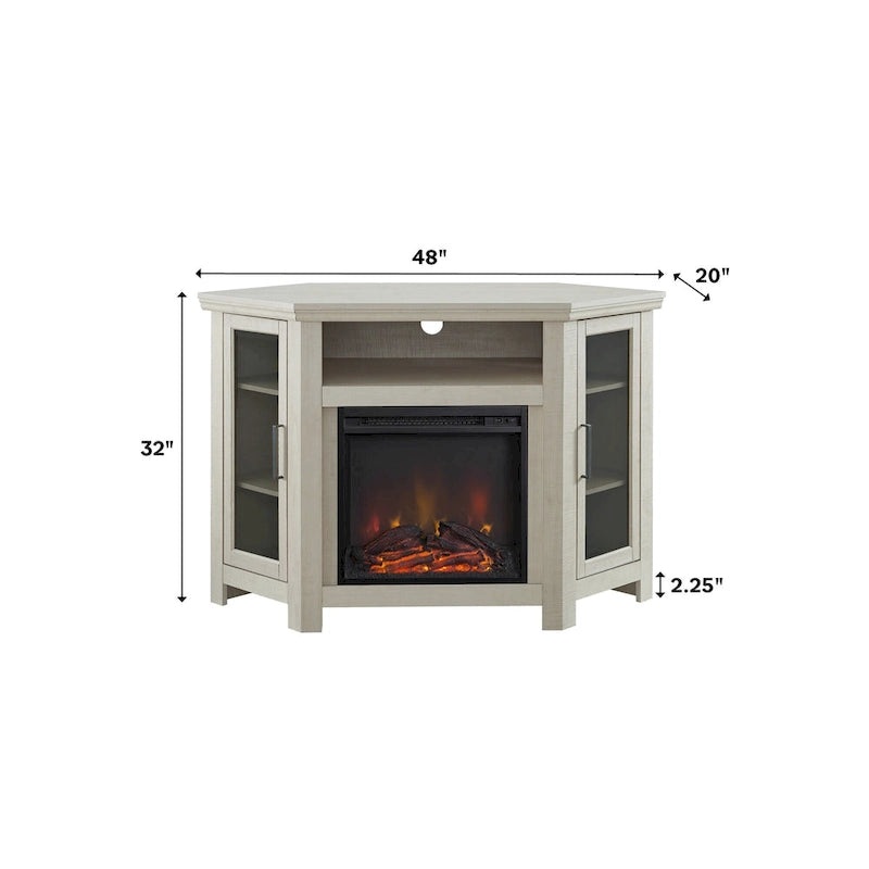 Meuble TV d'angle de 48 pouces avec cheminée Middlebrook