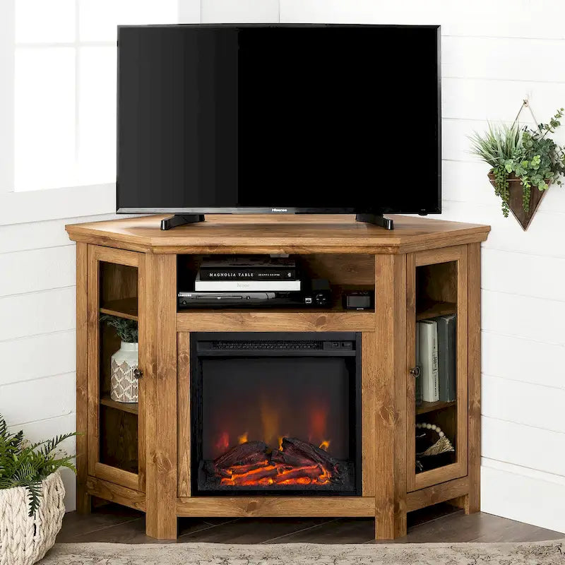 Meuble TV d'angle de 48 pouces avec cheminée Middlebrook