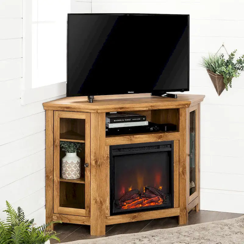 Meuble TV d'angle de 48 pouces avec cheminée Middlebrook