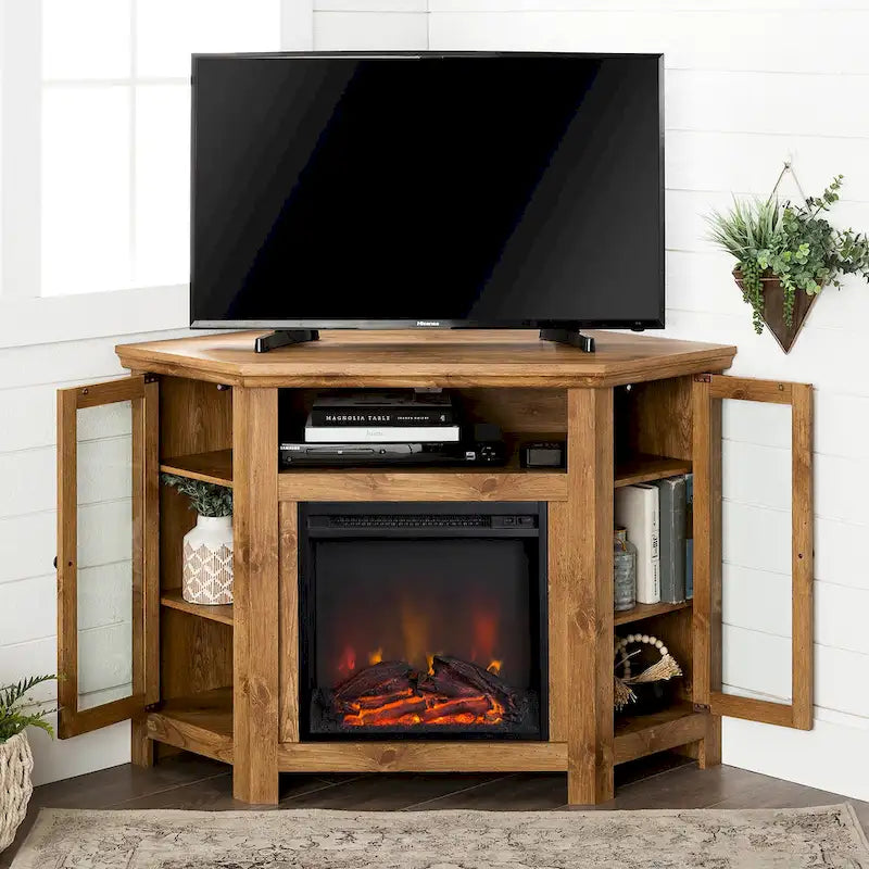 Meuble TV d'angle de 48 pouces avec cheminée Middlebrook