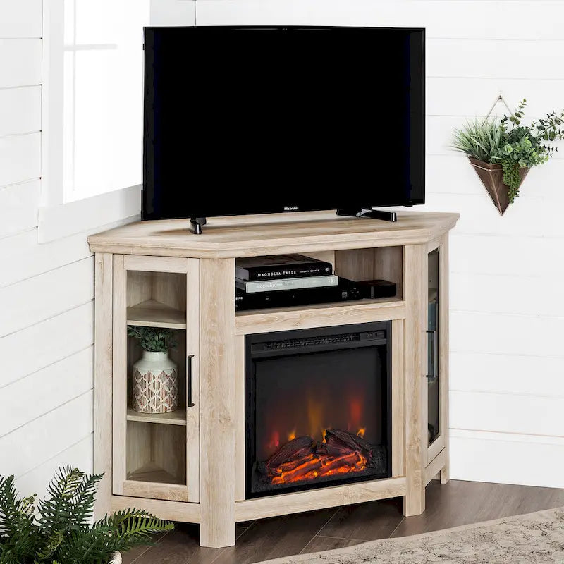 Meuble TV d'angle de 48 pouces avec cheminée Middlebrook