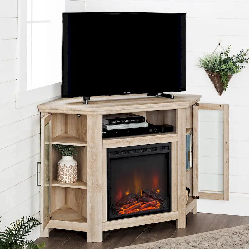 Meuble TV d'angle de 48 pouces avec cheminée Middlebrook