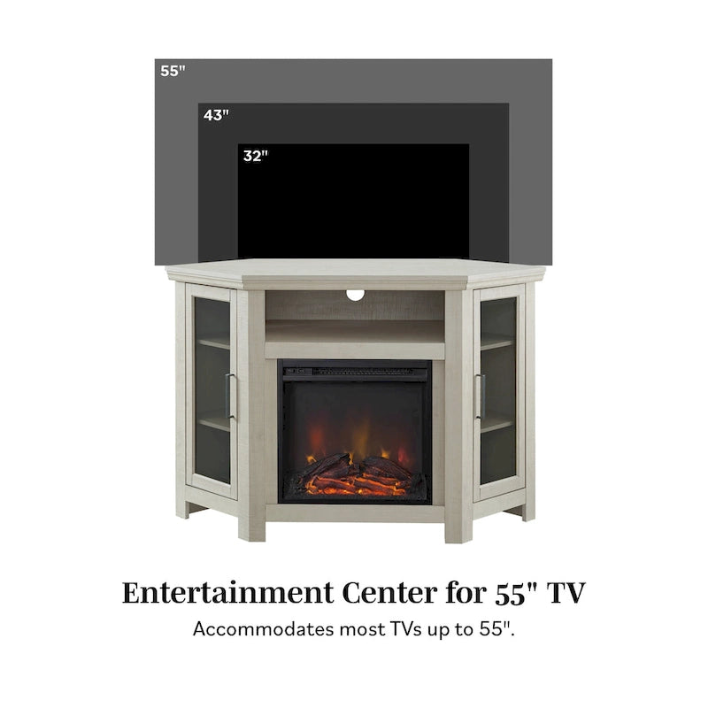 Meuble TV d'angle de 48 pouces avec cheminée Middlebrook